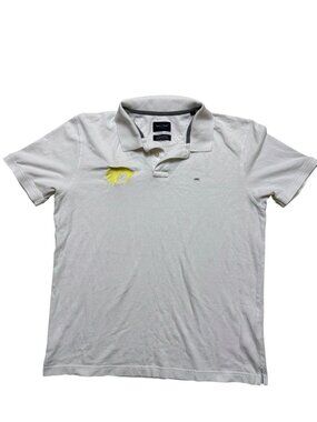 Eden Park Paris Polo Shirt White Pima Cotton Logo Men Large